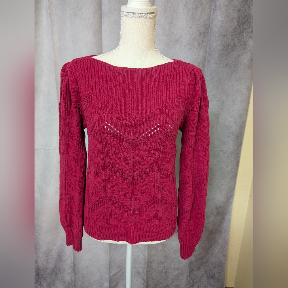 Loft Women's Knit Sweater - Fuchsia